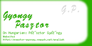 gyongy pasztor business card